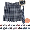 スクールスカート 3点セット 制服 スカート プリーツスカート チェック スカート スクール ネクタイ ボウタイ 共生地 リボンタイ 中学校 中学生 高校 高校生 女子 女子高校 レディース イベント 文化祭 部活