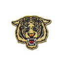 【プロ野球　阪神タイガースグッズ】虎顔（中・ゴールド）ワッペン