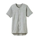 【おすすめ・人気】(まとめ)オオサキメディカル プラスハートワンタッチ肌着 前開き 半袖 紳士用 L グレー 74808 1枚【×2セット】|安い 激安 格安