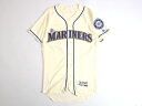 Majestic マジェスティック USA製 MLB メジャーリーグ ベースボール SEATTLE MARINERS シアトルマリナーズ Authentic Collection FLEX BASE 8 プレイヤー ユニフォーム 野球 クリーム 40▲058▼00330a05