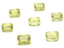 レモンクォーツ レクタングルファセットカット ルース 7×5mm【10コ販売】▽ レモン水晶 硫黄水晶 Lemon quartz 裸石 粒売り 天然石 ビーズ パワーストーン パーツ アクセサリー 素材 材料