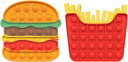 プッシュポップ ハンバーガー ポテト セット ミニ バブル ストレス解消 グッズ スクイーズ おもちゃ 知育玩具 かわいい プッシュ 子ども 子供 カラフル (ハンバーガー+フライドポテト) プレゼント