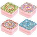 ジュエリーボックス ダイヤモンドアート ラインストーン エスニック マンダラ アクセサリーケース モザイクアート リハビリ カラービーズ