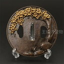 日本刀装具 桜満開の図 刀鍔 銅地 細工 絵金銀 鍔 刀の鍔 ツバ 鐔 刀鐔 刀剣美術 武道具