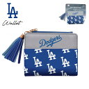 ドジャース 二つ折り財布 ウォレット 二つ折り 財布 小銭 MLB dodgers LA LOS ANGELES ロサンゼルス ロゴ フリンジ コンパクト ブルー プレゼント シンプル フェイクレザー おしゃれ メジャーリーグ ベースボール 野球 大谷翔平 ローライダー アメリカ 雑貨