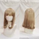 中世の貴族風 ストレート ゴールド 金髪 フルウィッグ かつら 女性 長髪 ミディアムウィッグ ミディアムヘア ロリータ lolita 前髪あり 自然 可愛い wig コスプレ 耐熱ウィッグ 小顔効果 コスチューム 仮装 文化祭 学園祭 演劇 舞台 イベント 変装 女装 dp253x1x1x1