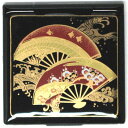 海外向けおみやげ 日本のお土産加賀の伝統 石川伝統工芸品加賀 山中漆器 コンパクトミラー扇面