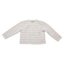 ディオール ボーダー カーディガン サイズ:18 ホワイト ピンク コットン カシミヤ レディース Dior 【中古】