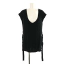 【中古】ミズイロインド mizuiro ind ウール ケーブルニットベスト プルオーバー 黒 ブラック /HK ■OS レディース 【ベクトル 古着】 241112