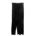 【中古】グローバルワーク GLOBAL WORK ワイドパンツ イージー ベロア L 黒 ブラック /AU レディース 【ベクトル 古着】 240221