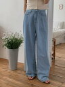 ネイル春夏デニムワイドブルーライトブルージーンズパンツ デニムパンツ レディース｜韓国 frenchaube｜コーディブック