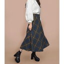 【LINE追加で500円OFF】&soiree アンドソワレ ハイウエストチェックロングスカート シンプル カジュアル 大人 オフィスカジュアル きれいめ デート ボトムス スカート ロングスカート ミディ丈スカート 膝丈スカート ひざ丈スカート 大人かわいい フレアスカート
