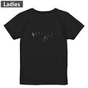 Tシャツ レディース バックプリント 半袖 ブラック 黒 デザイン M L tシャツ ティーシャツ T shirt 031889 音符 いろいろ 楽譜