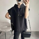 【最大2000円まとめクーポン利用可】トップス 夏 新作 フード付き サイドジッパー付き 半袖 トップス