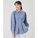 ジャイロ JAYRO ウエストボリュームタックシャツカラーブラウス (ブルー)