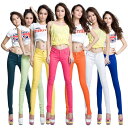 レディース スキニーパンツ レギンス キャンディーカラー ボトムス ミドルウェスト 韓国風 外出 旅行 部屋着 普段着 かわいい オシャレ 個性的 運動用 ビッグサイズ 大サイズ