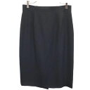 古着 ランバン LANVIN 日本製 ミディ丈 台形 スカート 40 黒 レディース 【中古】