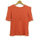 レイビームス 半袖Tシャツ トップス リブ コットン レディース フリーサイズ オレンジ Ray Beams 【中古】