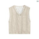 ニット ベスト レディース 薄手 夏 アウター チョッキ バック ノースリーブトップス おしゃれ きれいめ
