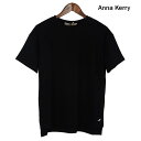 ANNA KERRY（アンナケリー） 新着 AマークポイントTシャツ ワンポイントTシャツ ハリ感のある綿素材 シンプルTシャツ 前後差 スリット お手頃プライス