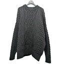 【中古】JOHN LAWRENCE SULLIVAN SIDE SLIT FISHERMAN KNIT SWEATER サイドスリットフィッシャーマンニット 4D006-0522-39 ブラック サイズ:OS 【160425】(ジョンローレンスサリバン)
