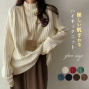 【期間限定！1着半額！まとめ買い2枚購入割引クーポン利用で！ 】ハイネック ニットセーター ニット セーター トップス レディース 秋冬 インナーセーター 長袖ニット きれいめ ゆったり オシャレ 上品 カジュアル