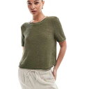 オンリー ONLY Only ONLY 軽量オープンニットTシャツ カーキ トップス レディース 女性 インポートブランド 小さいサイズから大きいサイズまで