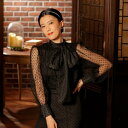 ロイヤル パーティー レーベル ROYAL PARTY LABEL チュールボリュームボウタイブラウス （ブラック(ドット)）