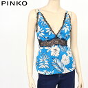ピンコ（PINKO）レディース キャミソール ブルー系 　花柄 レース使い （サイズ/40）*se0024