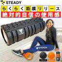 フォームローラー 筋膜リリース STEADY 公式【365日保証】ブラック / オレンジ 日本語トレーニング動画 収納袋付 ステディ ヨガポール ストレッチローラー トレーニング フィットネス ST106 ST107