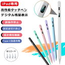 【楽天1位 デジタル残量表示/傾き感知】タッチペン iPad ペンシル 極細 スタイラスペン iPad A16 第11世代 10 9 8 76 iPad Air Pro 11インチ 12.9 13 インチ iPad Air5 mini7 Air4 Type-C急速充電 パームリジェクション 途切れ/遅延/ズレ/誤操作防止