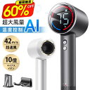 【激アツ価格＆限定価格⇒8,980円】 ドライヤー ヘアドライヤー 大風量 AI自動制御 時短 速乾 10億マイナスイオン 恒温 S型風道 1400W 高速ドライヤー 冷熱温風 静音 3段階調節 ヘアケア サロン級 美髪 髪質改善 軽量 送料無料